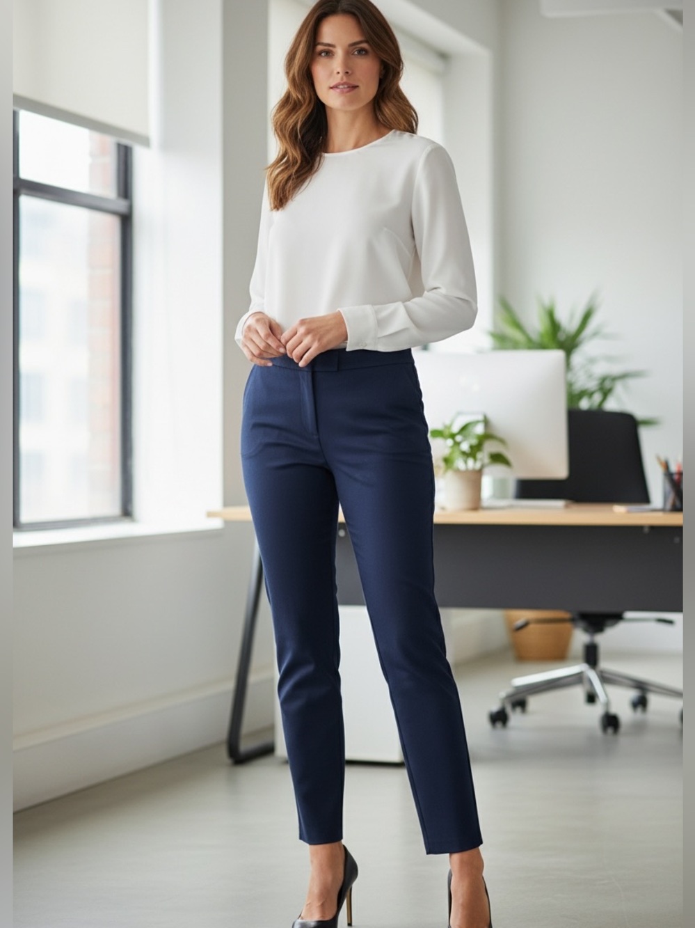 💙J.Crew Cobalt Blue Slim Ankle Career Pants Size 8